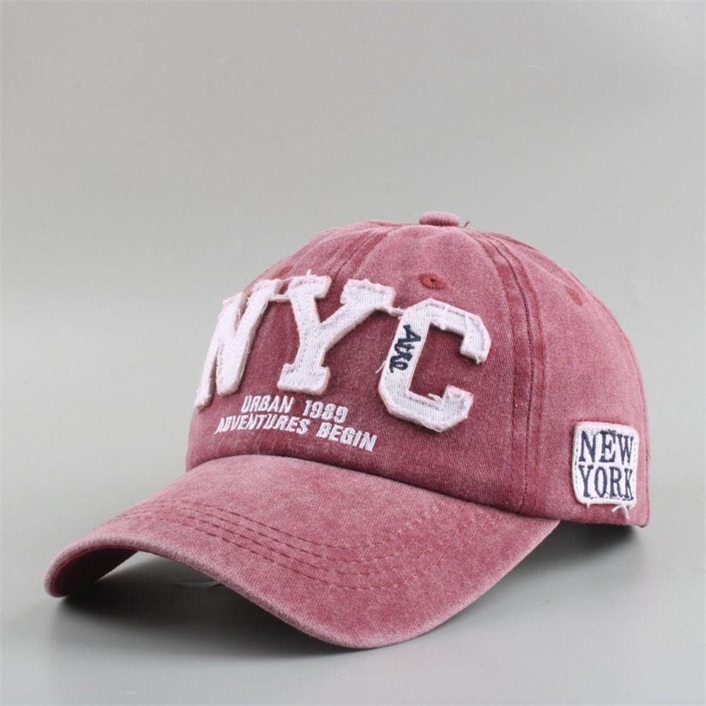 NEW YORK NYC Embroidery Baseball Cap Adjustable Cotton Distressed Faded Cap Hip-hop Sunscreen Hats For Man Women Outdoor Sports