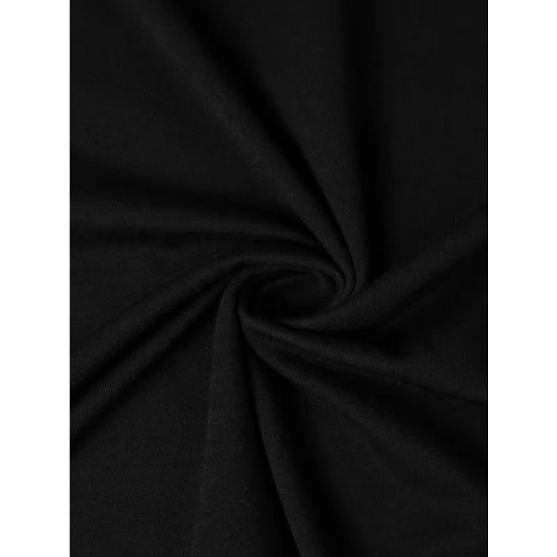 Taglie Europee T-shirt da Uomo con Stampa Nera di Rosa Gotica sul Retro - Leggera Traspirante Maglietta Estiva, Camicia Casual dalla Vestibilità Larga