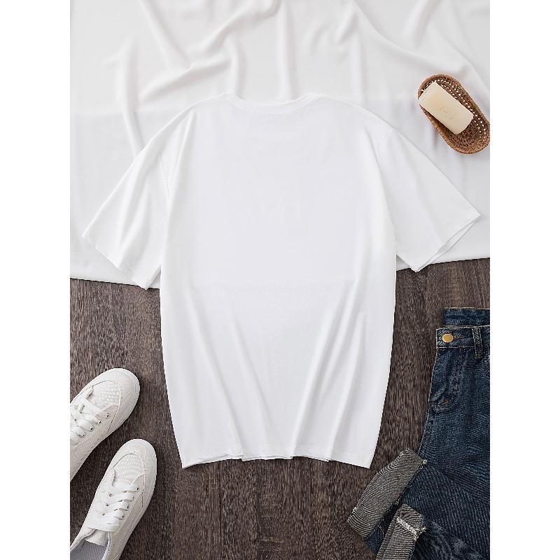 Summer Women'S Short-Sleeve T-Shirt with A Cat and Heart Print, Made From Comfortable and Breathable Fabric, Perfect for Casual Style,
