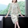 Improved Version of Cheongsam Summer New Chinese Style Retro Printing Slim and Thin Skirt