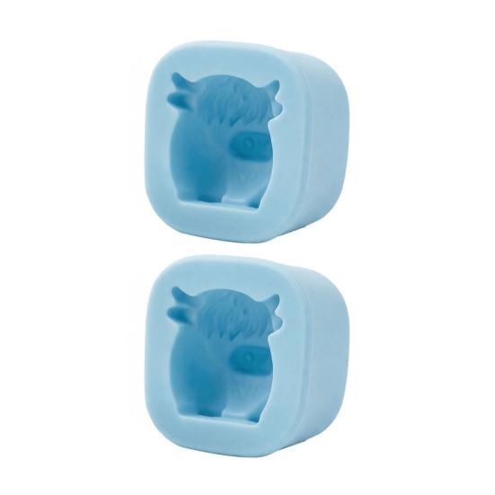 1/2 Pièces Moule à Glaçons Mini Vache des Highlands Silicone de Qualité Alimentaire Bac à Glaçons Réutilisable Facile à Démouler Machine à Glaçons Outil de Cuisine