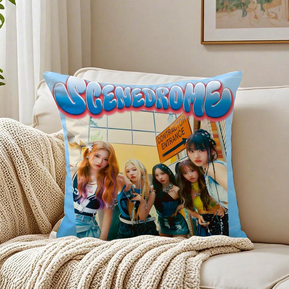Girlgroup Kpop Style R-Rescene Cushion Cover Pillowcase Anti-Dustmite Living Room Sofa Decor Cushion Room
