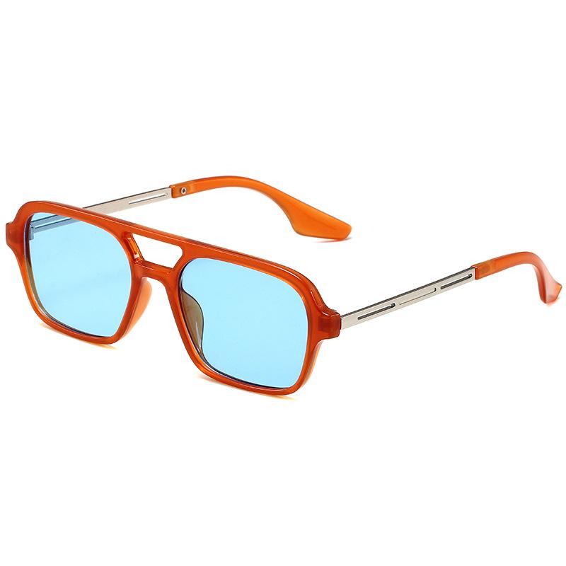 Retro Square Sunglasses Men Women Unisex Fashion Double Beam Trendy European American Style UV Protection