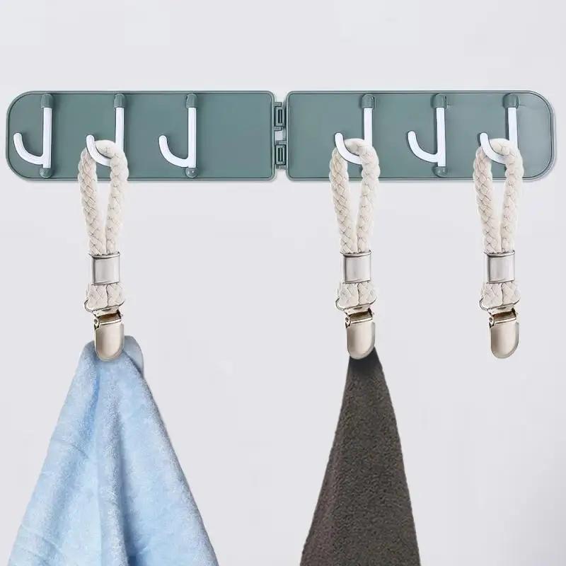 1~10Pcs Bathroom Towel Clips Braided Cotton Towel Clip With Metal Clamp Suitable For Home Bathroom Cooking Room Storage Pegs