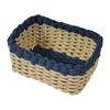 3 Piece Set Color Blocking Woven Storage Baskets Natural Paper Rope Materials Organizers For Closet Dresser Organization
