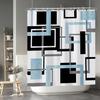 Baocicoo Modern Geometric Shower Curtain Sets Black White Blue Shower Curtains For Bathroom Geometry Squares Abstract Minimalism