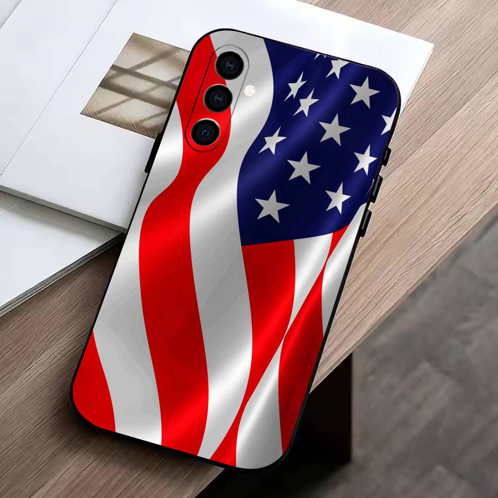 The American Flag  Phone Case Black Silicone Soft For Samsung Galaxy A73,A72,A71,A70,A53,A52,A51