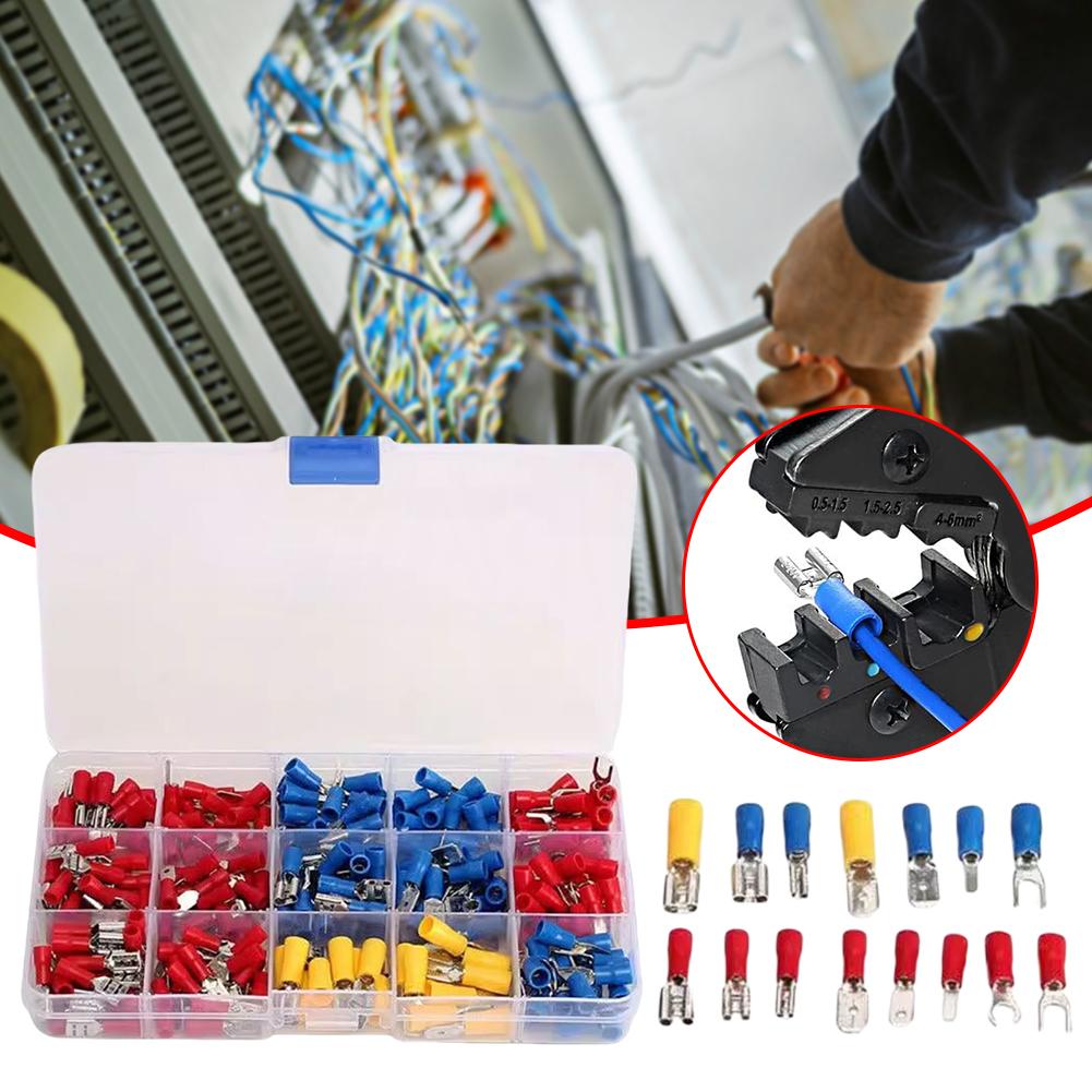 280Pcs Electrical Wire Crimp Spade Butt Ring Fork Set Ring Lugs Rolled Terminals Assorted Kit Cold Crimp Terminals