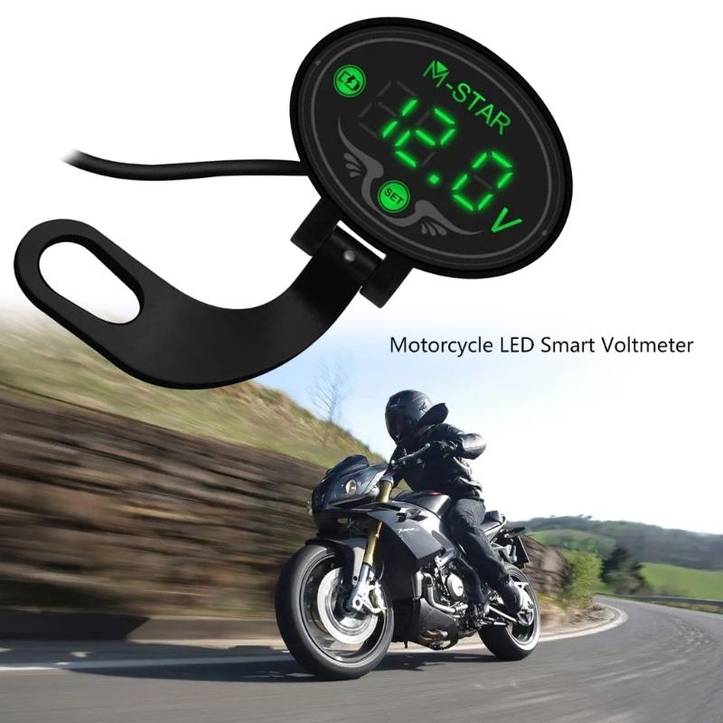 Motorcycle Voltage Meter for Dc 9V to 24V Digital Voltmeter LED Display Volt Meter Waterproof Voltmeter Gauge High Accuracy