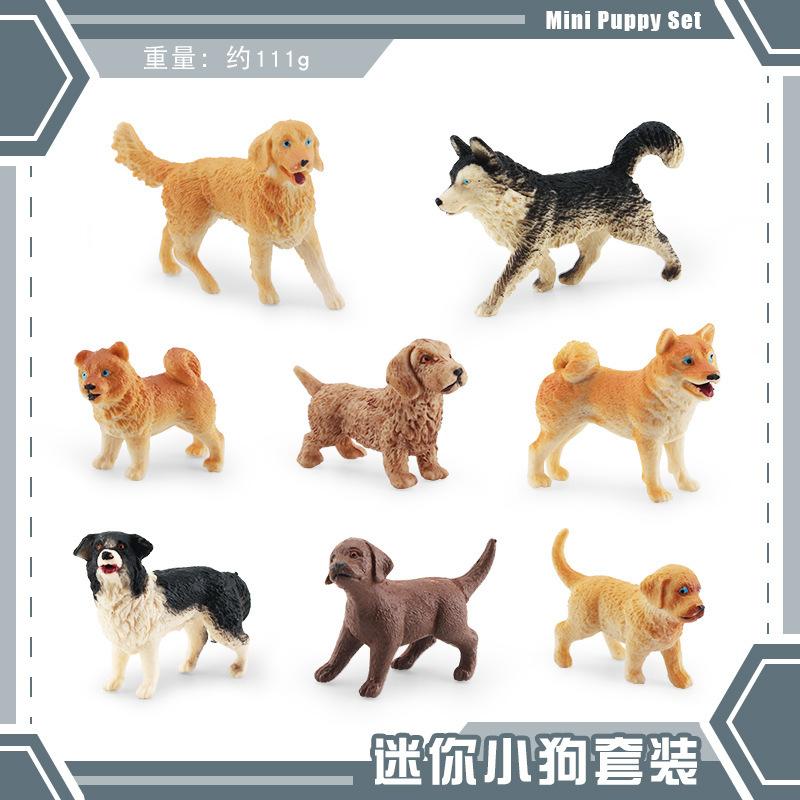 Simulated Mini Dog Animal Model Husky Golden Retriever Shiba Inu Weimaraner Desktop Static Ornament Toy