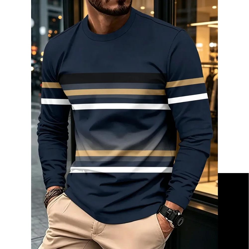Casual Breathable Men's Long Sleeves Comfortable Versatile Pullovers Long Sleeves Men’s