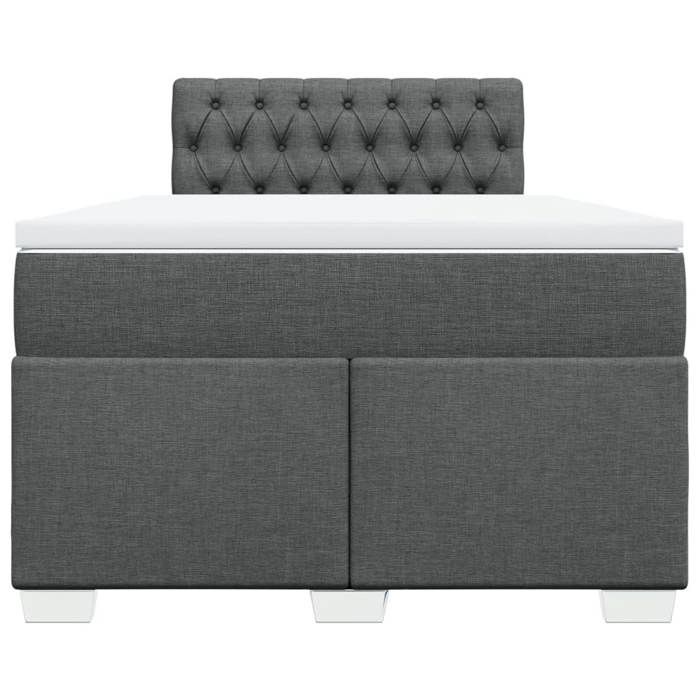 Exclusive House - Slatted Bed Base with Dark Grey Mattress 120x190cm Fabric