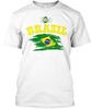 Brazil Flag & Map Soccer Teem T-Shirt Made In the USA Size S To 5XL