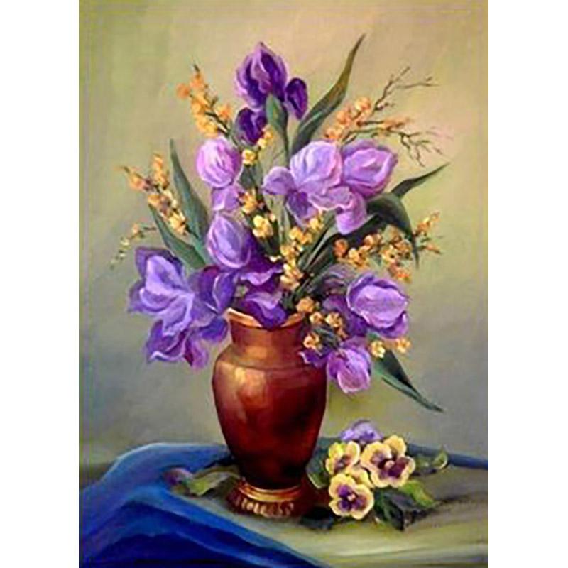 DIY Floral 5D Diamond Painting Full Round Drill Diamond Embroidery Cross Stitch Mosaic Kits Flower Wall Art Home Decor