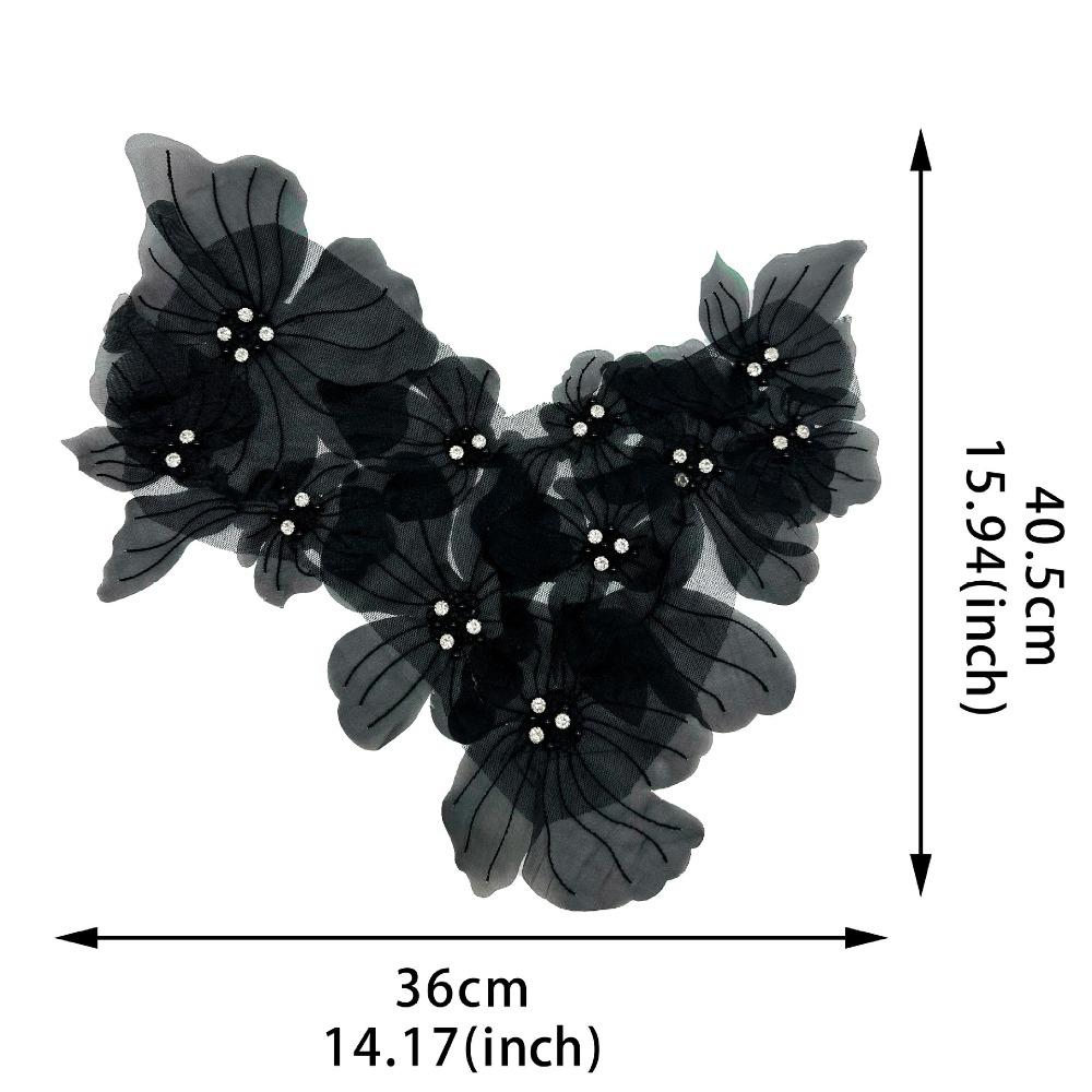 Mesh Cloth Decoration Patch Hand-embroidered Lace Embroidered Patch New Flowers Cloth Patch