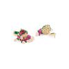 Pink Green Stones Beads Austrian Diamonds Choker Necklace Earring & Maangtikka Set For Women