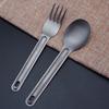 Environmental New Pure EDC Camping Tool Cutlery Fork Outdoor Picnic Accessories Titanium Cookware Long Handle Spoon