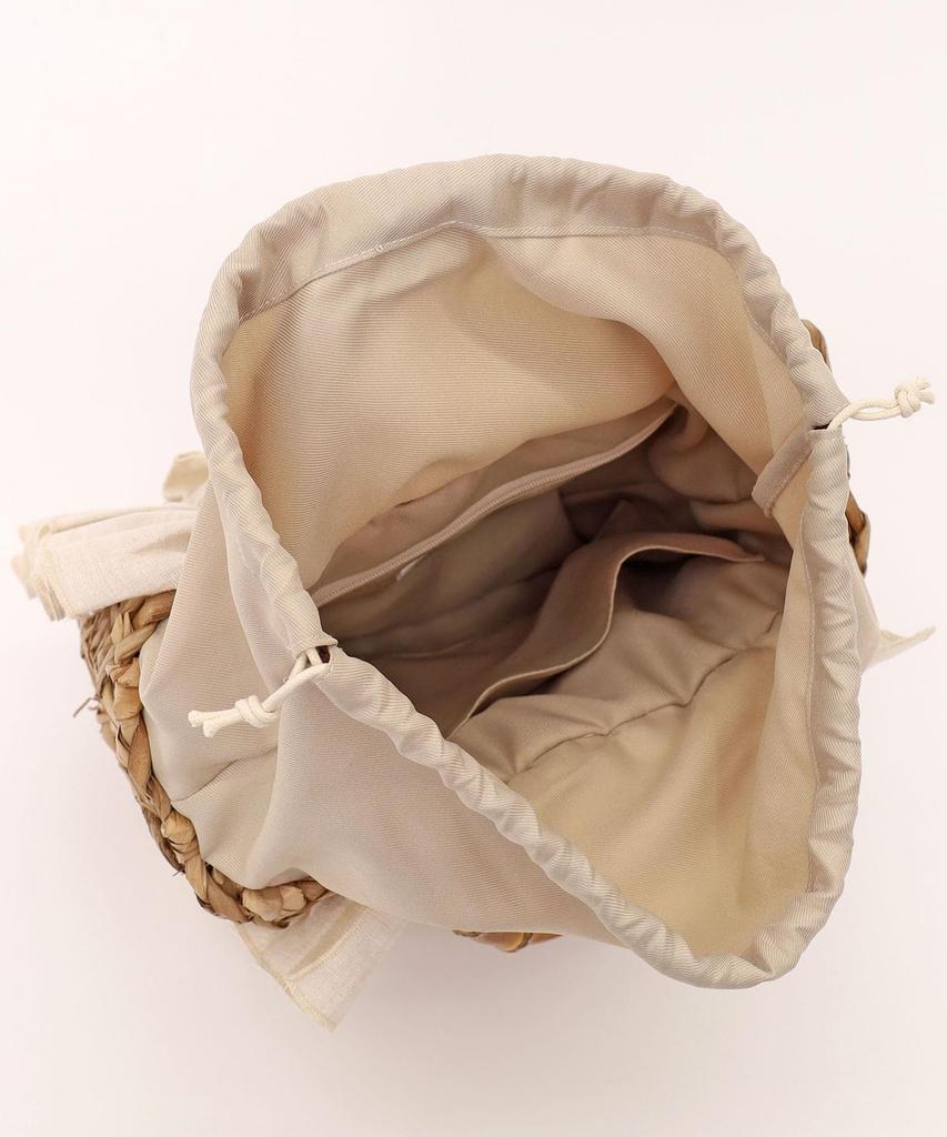Samir Nasri Frill Bamboo Handle Basket Bag 2412212001 Beige (050)