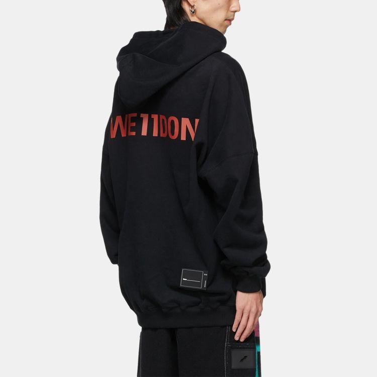 WE11DONE Oversized Logo Hoodie Unisex hoodies Black WD-SS5-19-115-U-BK
