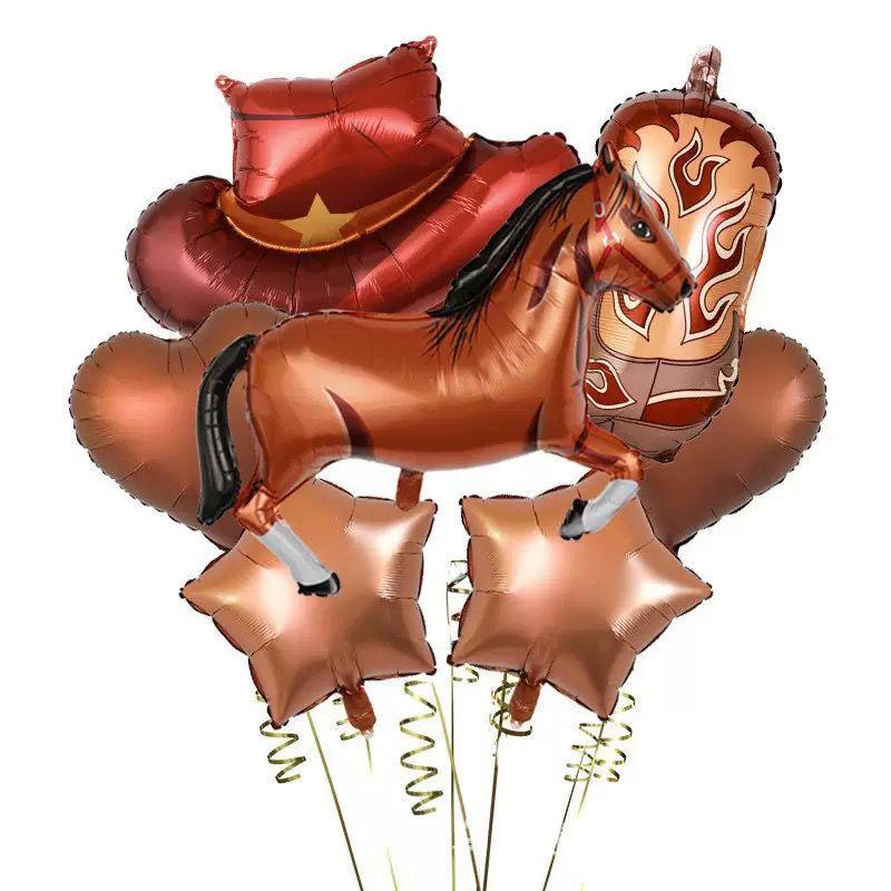 Western Cowboy-themed Party Aluminum Film Balloon Set, Cowboy Hat and Boots, Birthday Party Theme Scene Decoration Supplies