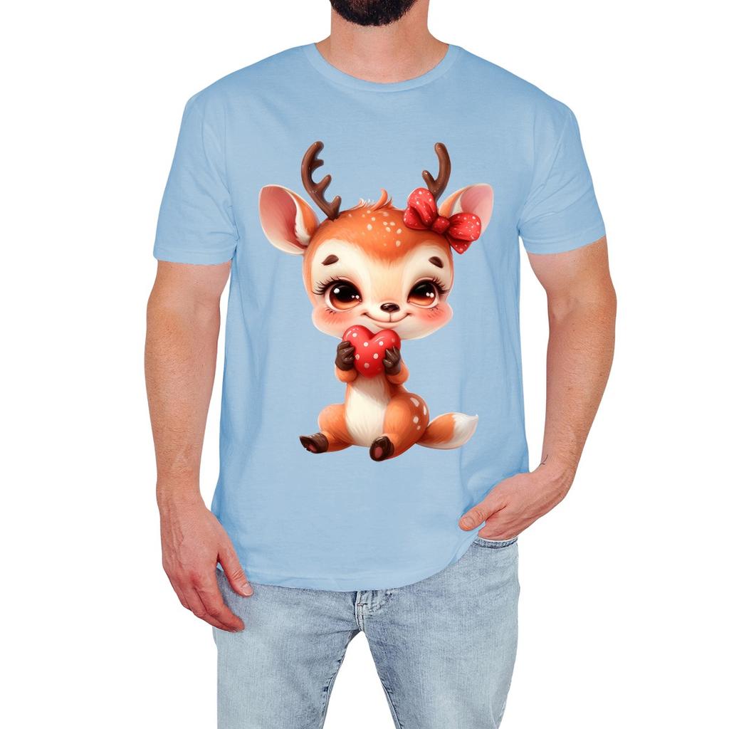Cute Deer Mens T-Shirt Adorable Fawn Cartoon Funny Animal Lover Gift