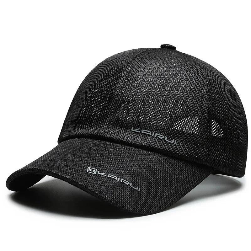 Summer Mesh Hats Lightweight Breathable Fishing Sunscreen Sun Baseball Caps Fashion Men Leisure Adjustable Sport Running Hats