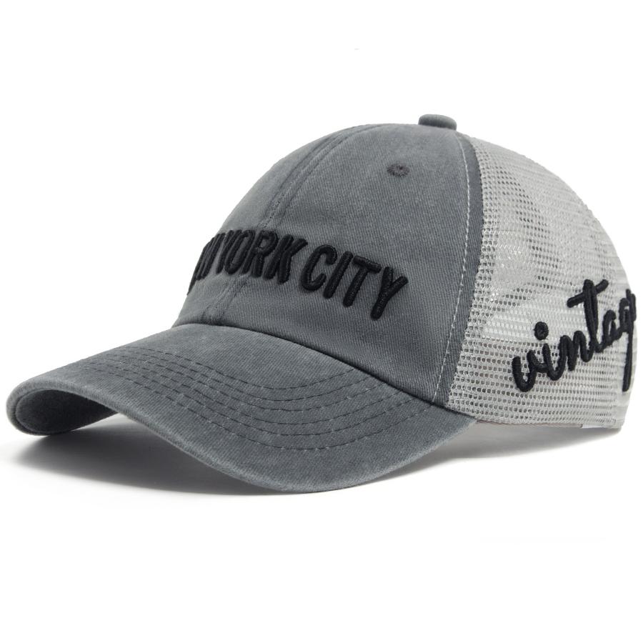 NEW YORK CITY Broderie Casquette de baseball Homme Été Casquettes en maille Femme Snapback Côté Vintage Lettre Côté Hip Hop Chapeau de camionneur Unisexe
