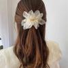 Hairpin Handmade Chiffon Flower 3D Petals Hair Clip with Polished Metal Spring Clip Back Head Bun Hair Accessories