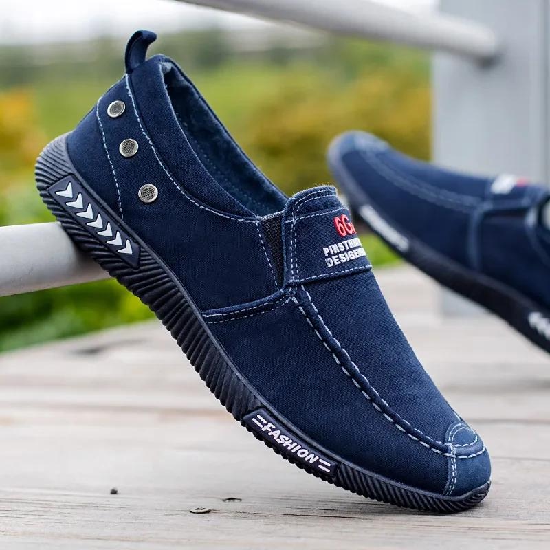 Men's Canvas Shoes Man Male Summer New Outdoor Driving Moccasin Shoes Men Trendy Vintage Loafers Shoes for Men