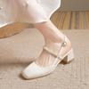 Retro Bag Head Fairy Wind Sandals Summer Sweet Versatile Bag New Thick Heel Shoes Mary Jane Shoes Pearl Head