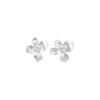 High-End Silver Needle Pearl Drop Earrings - Chic Floral Studs for Women