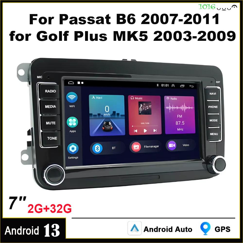 For Volkswagen Android 13 In-Car Navigation 7-inch (Button Version) - Featuring CarPlay and Android Auto, 2+32GB