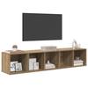 Wall Mounted TV Cabinet Set 2 Pcs Artisan Oak Wood Based Material
