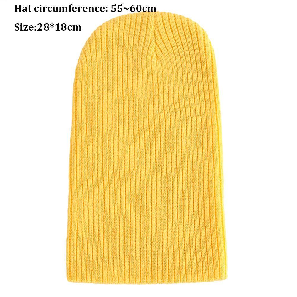 New Solid Cute Winter Hats Multicolors 28*18cm Woman Men Beanies Knitted Hat