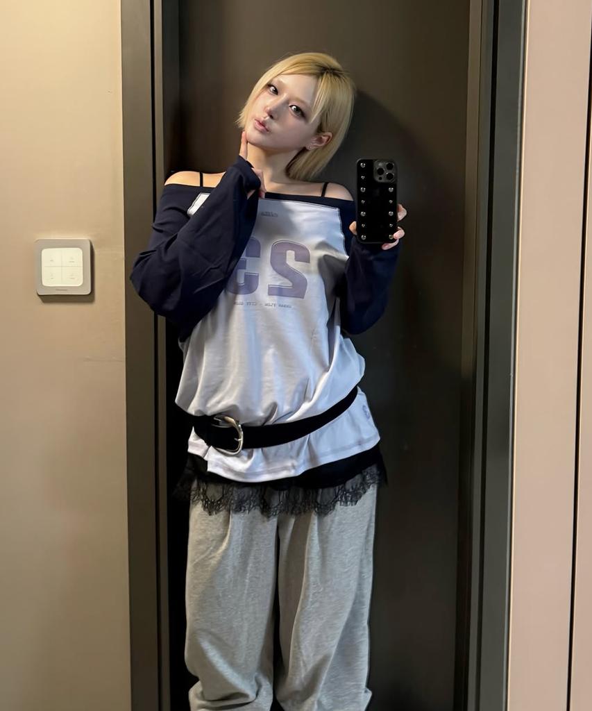 CITTA Number 23 Raglan Off-Shoulder T-Shirt_Ctt3002(Sky Blue)