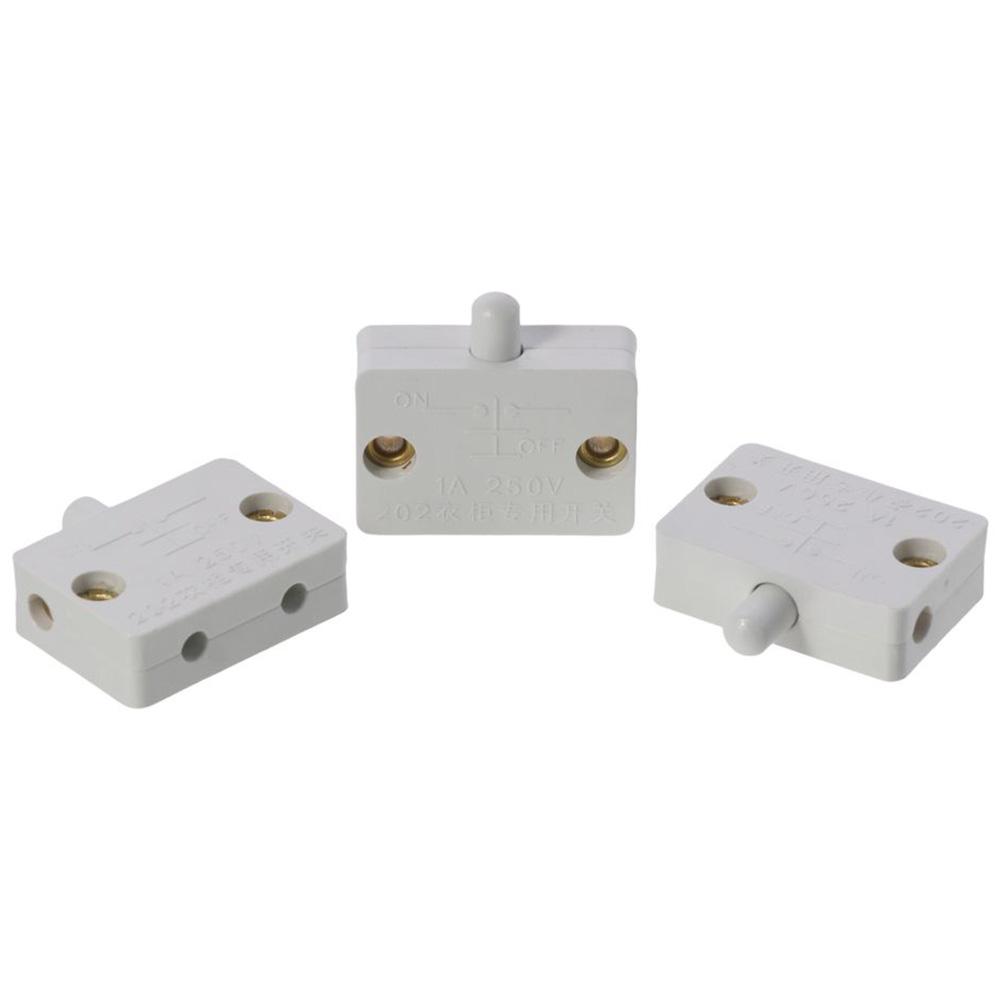 4pcs PA White Button Switch Silver Cabinet Door Control Switch Portable Press Switch Electrician
