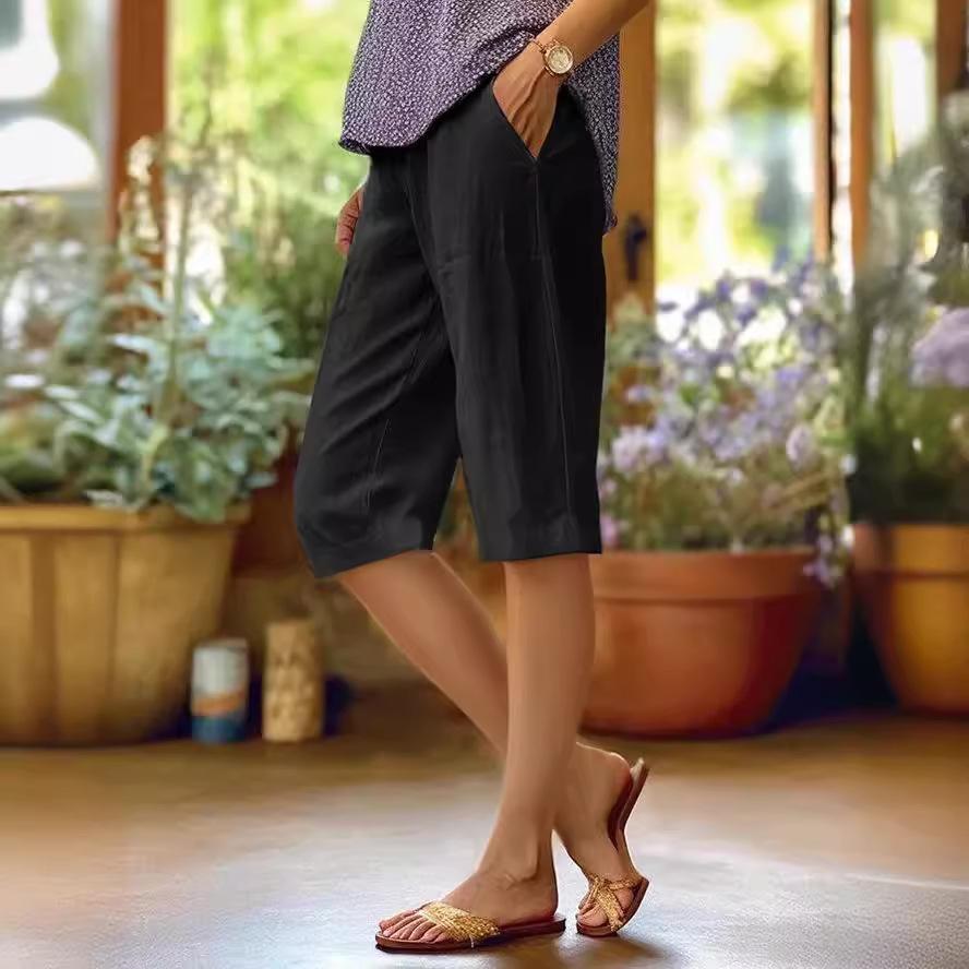 Casual Capri Cottonlinen Pants Womens Comfortable Summer Trousers Breathable And Cool