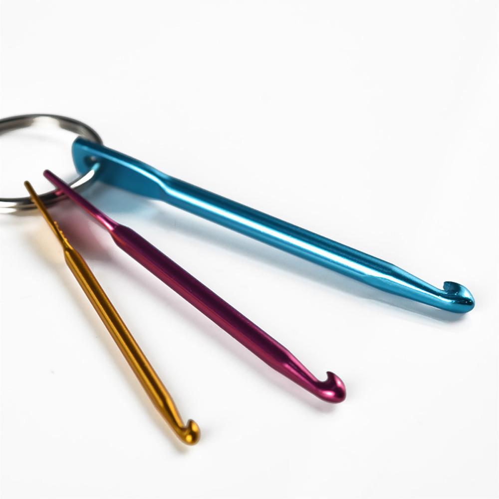 3Sizes/set New Multicolour Crafts Tools Crochet Hooks Aluminum Keychain Knitting Needles