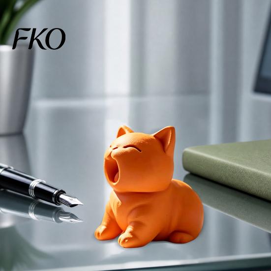 3D Printing Cat Figure Printed Figurine, Cute Screaming Ornament, Creative Desk Ornament Kitten Sculpture Desktop Decoration for Home Office Decor Pet