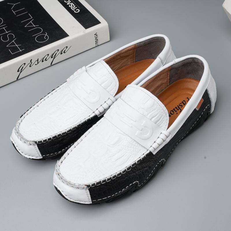 39-46 Fashion Men's Casual Slip On Leather Shoes Loafers Moccasins Flat Driving Shoes