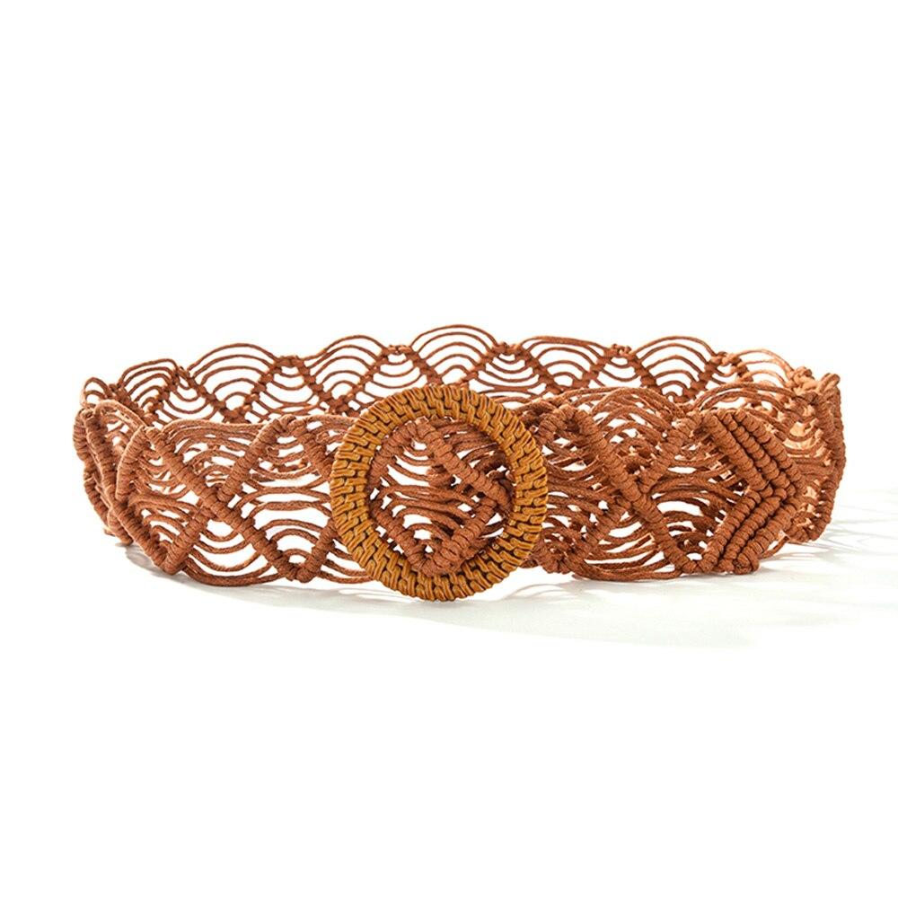 Women's Belt Fashion Retro Wax Rope Woven Waist Seal Ethnic Style Handwoven Extra Wide Waist Seal Paired with Skirt Coat Belt