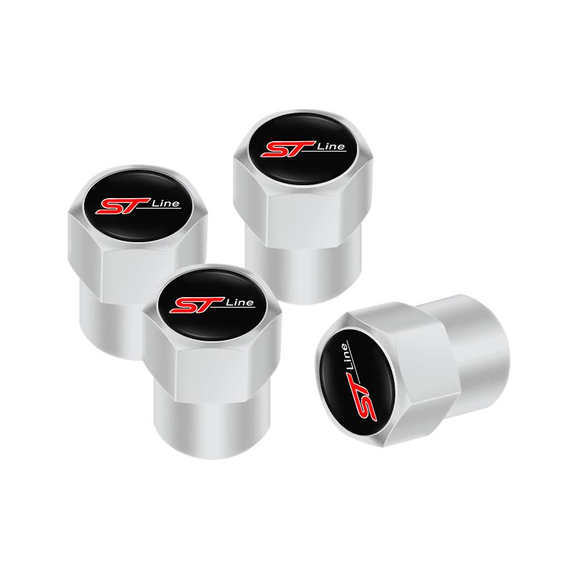 4Pcs Car Emblem Metal Bolt-in Wheel Tire Valve Caps Dust Cover For Ford ST Line Focus Fiesta Puma Ranger Kuga MK7 MAX Mondeo Knsh65