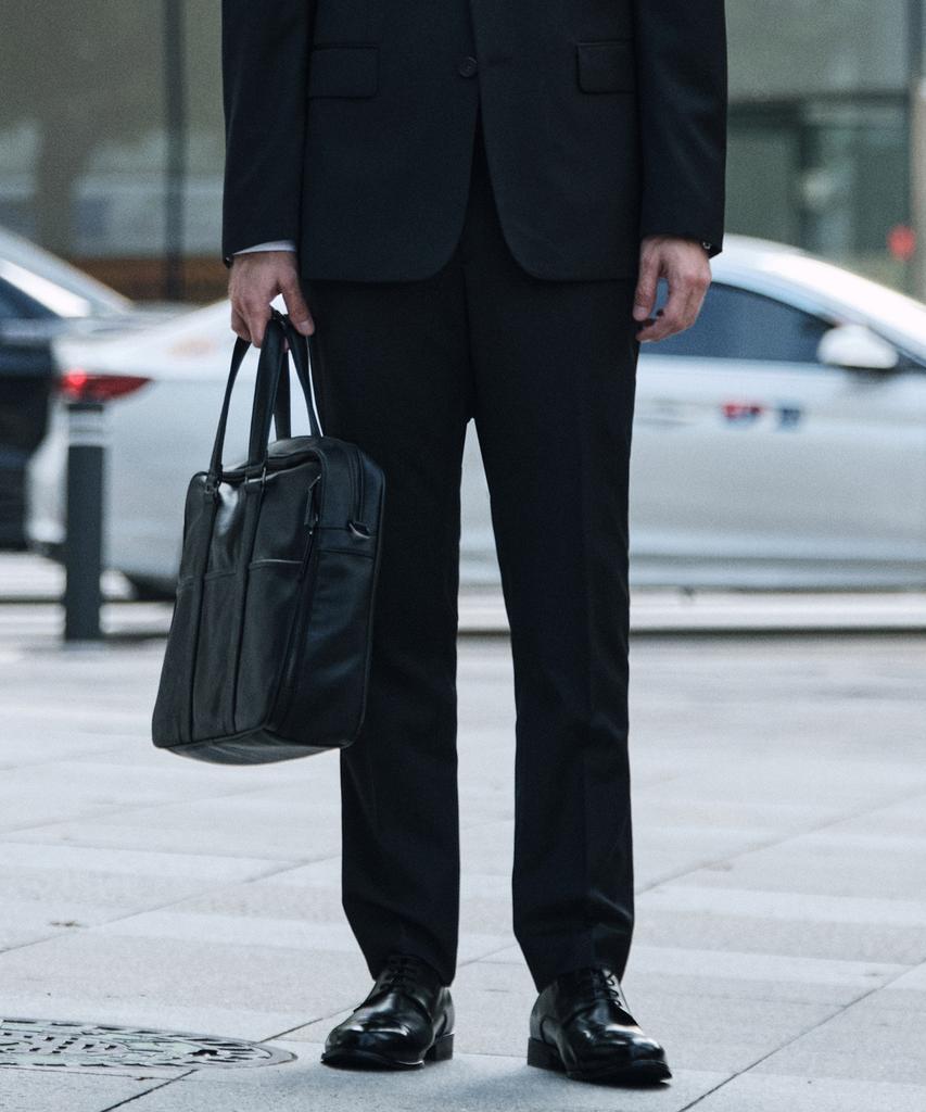 STCO (10-Year Suit) Wool Blend Four-Way Stretch Formal Pants_Black (Classic Fit)_Sslwz61Csb