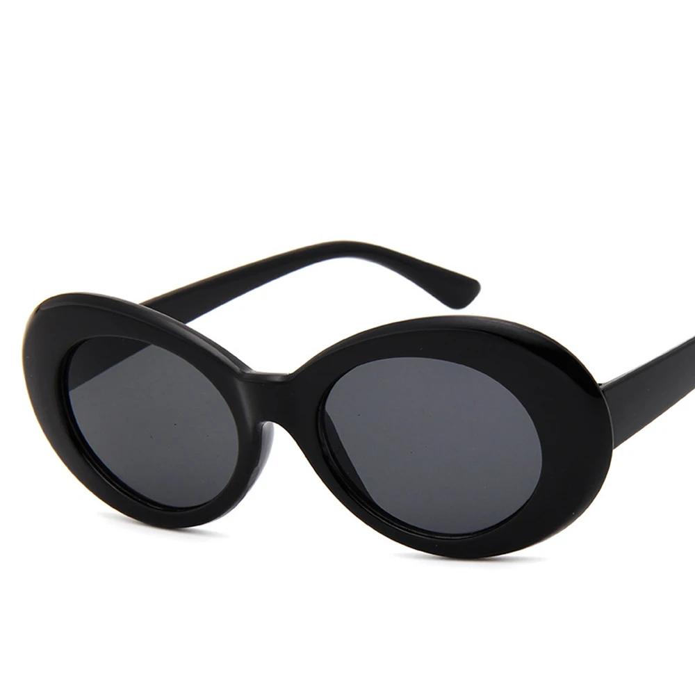 Goggle Glasses Oval Sunglasses Ladies Trendy Hot Vintage Retro Sunglasses Women's White Black Eyewear UV