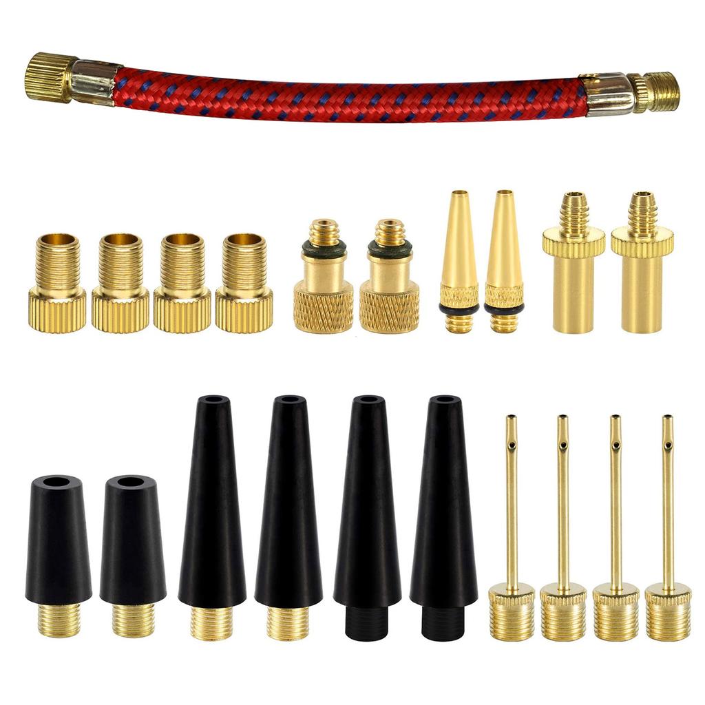 21-teilige Fahrradreifen-Ventiladapter, Ballpumpennadel, Adapter-Set als Aufblasgeräte und Zubehör