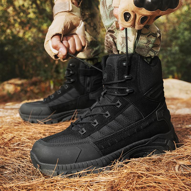 Men's Boots High Quality Hiking Boots Men's Outdoor Boots Non Slip High Top Training Boots Men's Plus Size Jungle Hunting Boots