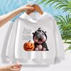Neue modische Nilpferd-Muster Kinder Niedlich Cartoon Lässig Täglicher Hoodie 100-160cm Herren- und Damenstile