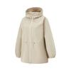 Comfortable Casual Minimalist Hooded Zipper Drop Shoulder Loose Sports Windbreaker Women Outerwear Coastal-Gray AFDV746-2