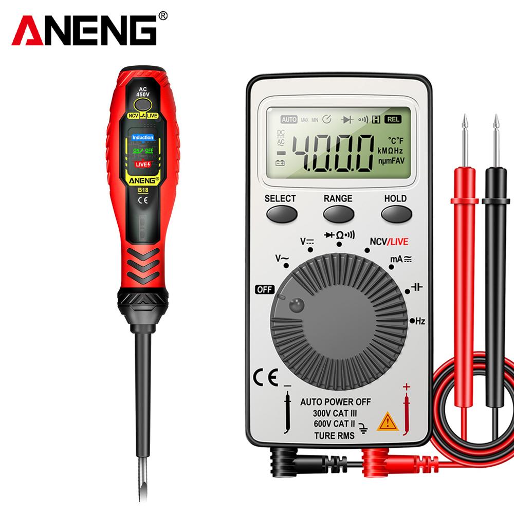 ANENG AN101 1999 Counts Mini Professional Digital Multimeter AC/DC Free Gift B18 Voltage Tester Automotive Current Tester Portable Electrician Tools