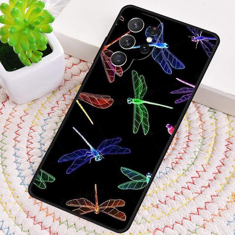 Luxury Dragonfly Silicone Phone Case For Samsung Galaxy Note 10 Pro S26 S25 S24 S23 S22 S21 Plus S25Ultra Capa Cover